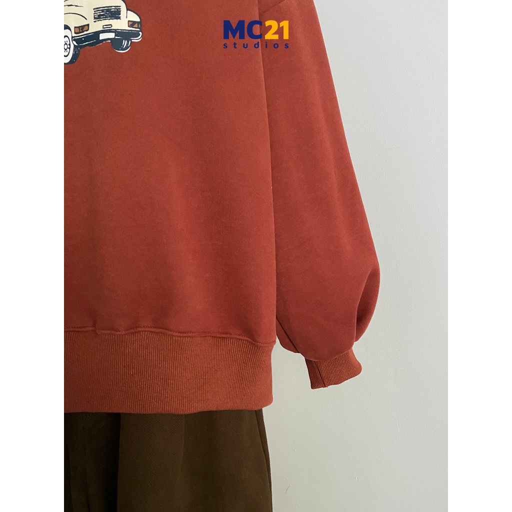 Áo sweater rộng vừa MC21.STUDIOS nam nữ Unisex Ulzzang Streetwear Hàn Quốc chất nỉ lót bông dày dặn mềm mịn A3836