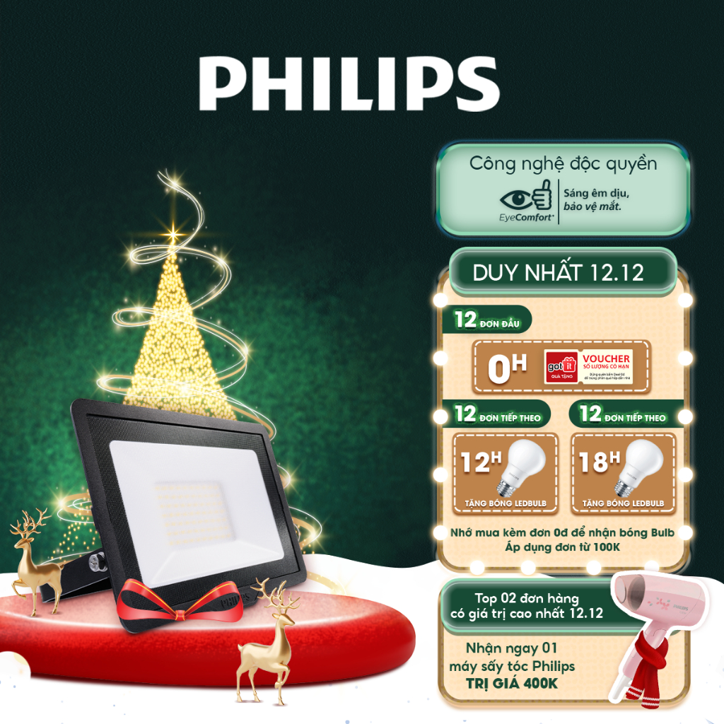 Đèn pha Philips LED BVP150 - Công Suất 10W, 20W, 30W, 50W, 70W
