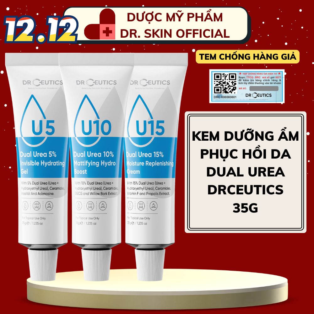 Kem Dưỡng Ẩm Và Phục Hồi Da Drceutics Dual Urea 5%, 10%, 15% U5 U10 U15 Dr Ceutics 35g