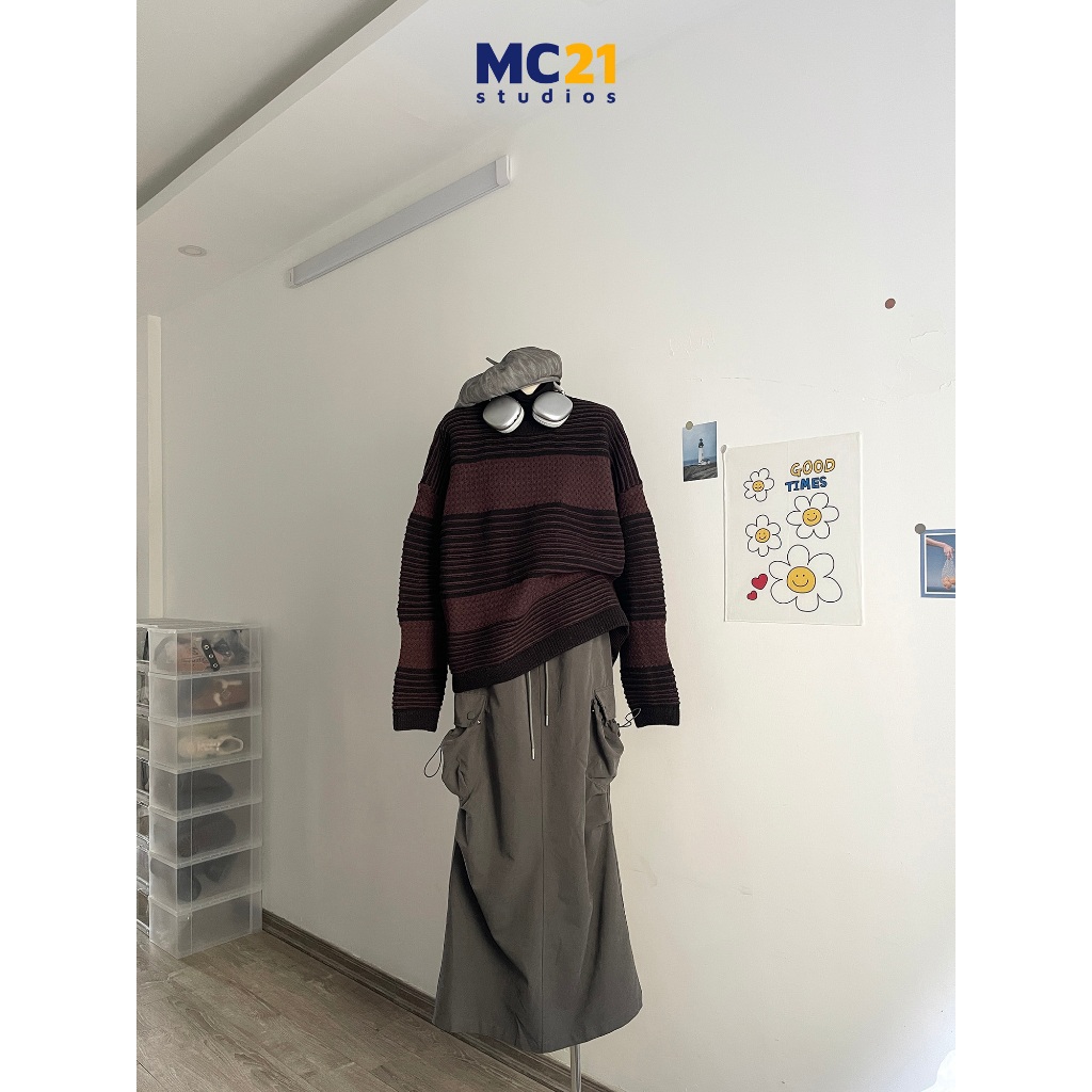 Áo len MC21.STUDIOS sweater oversize form rộng Ulzzang Streetwear Hàn Quốc chất len mềm mịn dày dặn cao cấp A3840