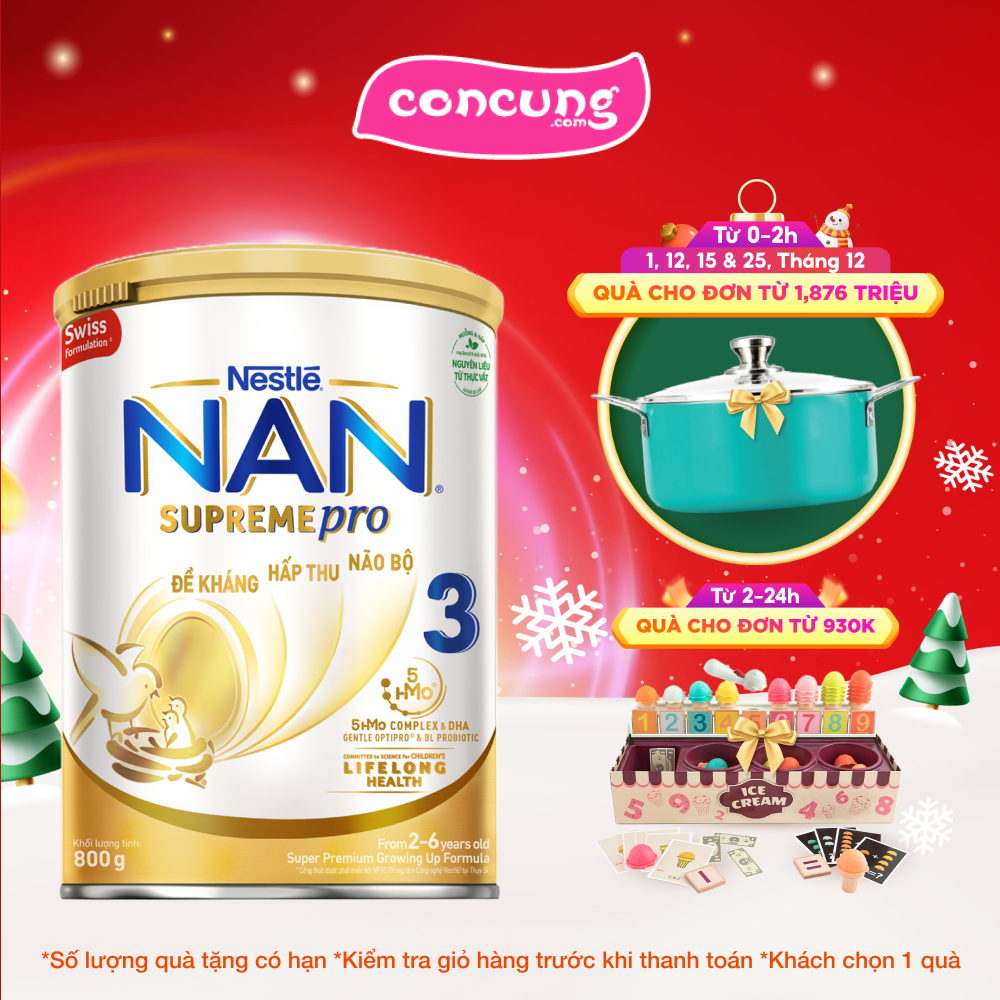 Sữa NAN SUPREME PRO số 3 800g (2-6 tuổi)