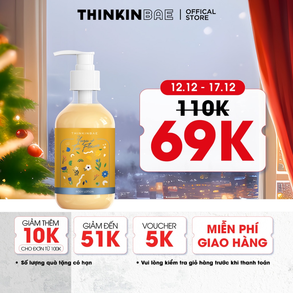 Sữa Dưỡng Thể Câp Ẩm Thinkinbae Hương Yuzu & Tea Flower 300ml
