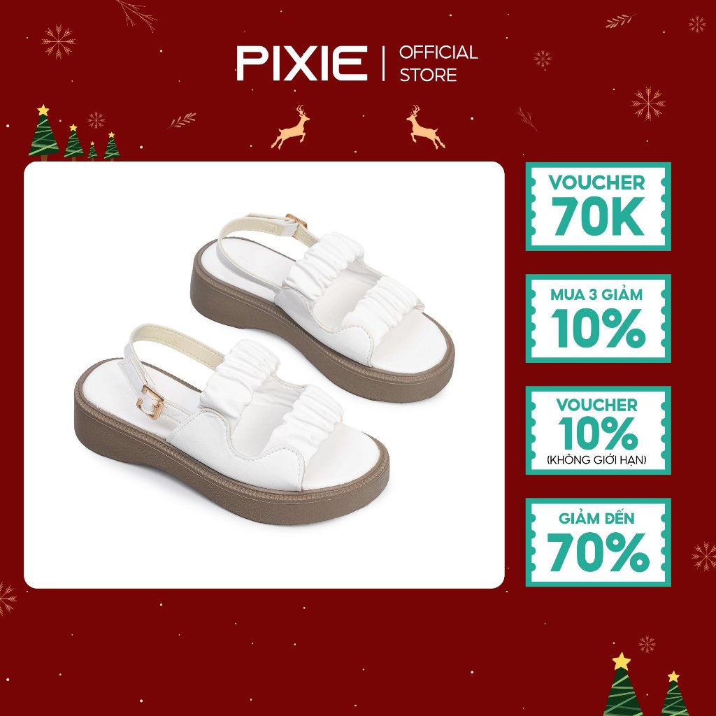 Giày Sandal Đế Xuồng 3cm Hai Quai Bèo Nhún E183- Pixie