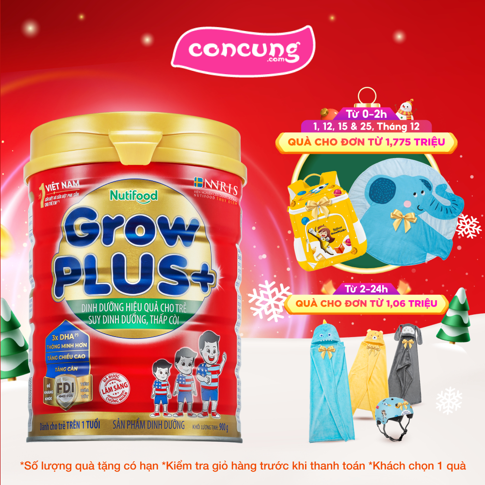 Sữa GrowPLUS+ Đỏ cho bé 1 tuổi 900g