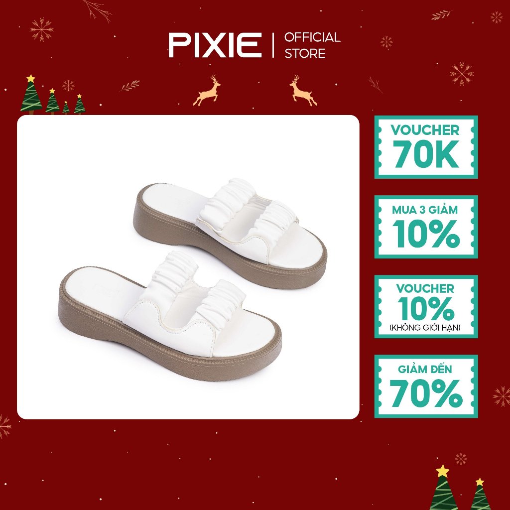 Dép Đế Xuồng 3cm Hai Quai Bèo Nhún E181- Pixie