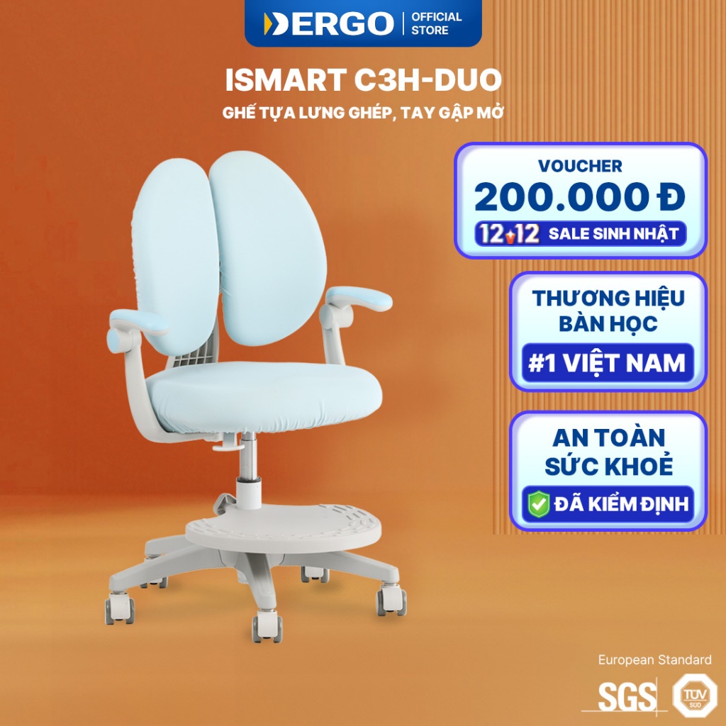Ghế Ngồi Học Chống Gù DERGO Merrykid C3H-DUO