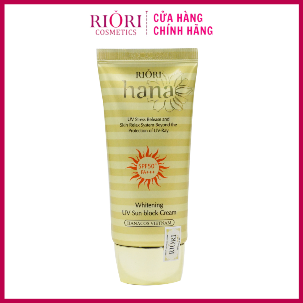 Kem chống nắng nâng tone SPF50+ RIORI HANA - Whitening UV SUN CREAM 50g