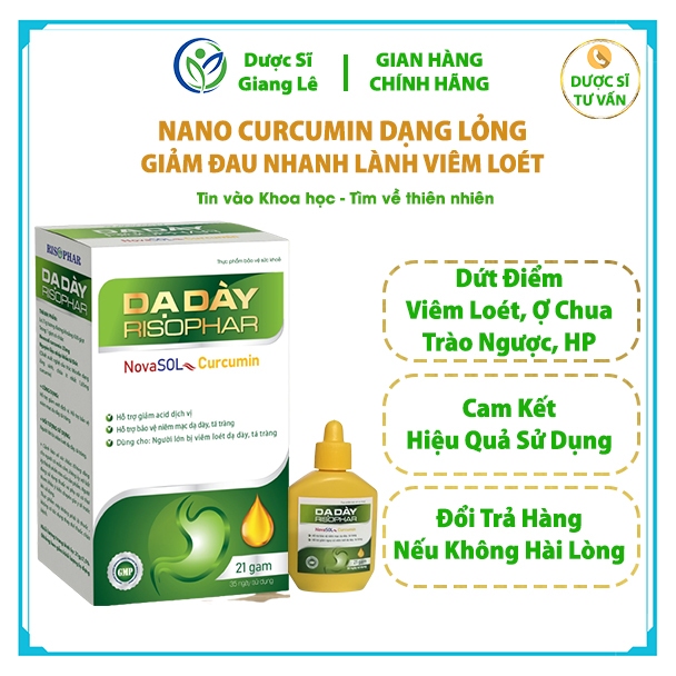 Dạ Dày Nano Curcumin duocsy_giangle 100% Tinh Chất Siêu Nano Dạng Lỏng Nhập Khẩu Đức Giảm Đau Nhanh, Lành Vết Loét