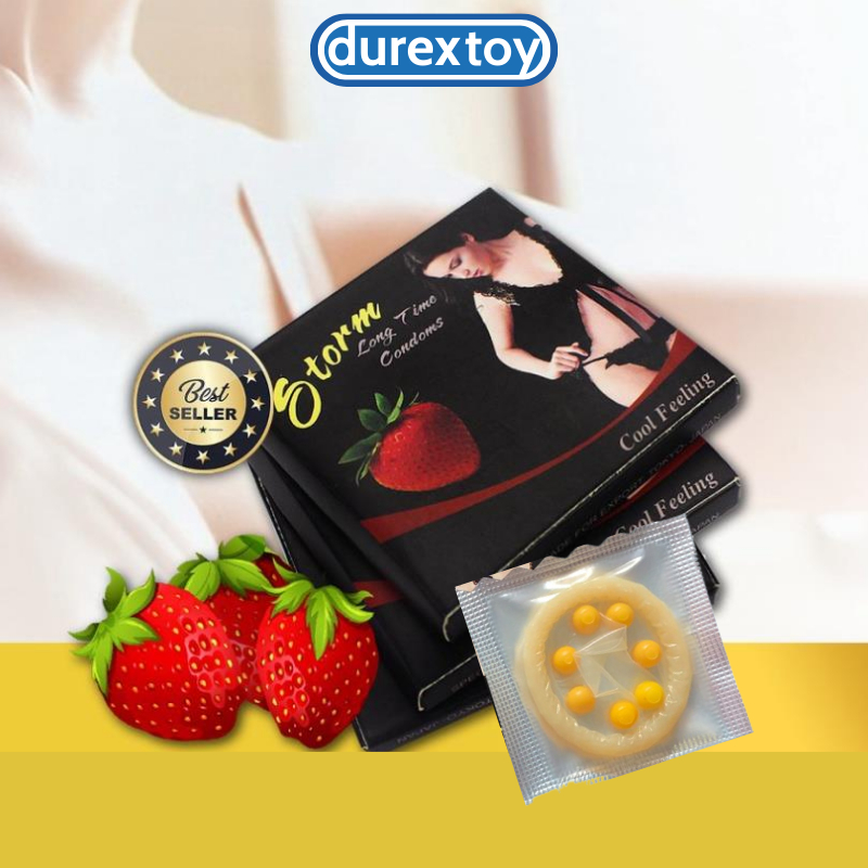 Combo 10 Hộp Bao Cao Su Bi STORM - 7 Bi Lớn, Hương Dâu Bi Lớn Kich Thích Mạnh Mẽ Cho Phái Nữ. - Durextoy