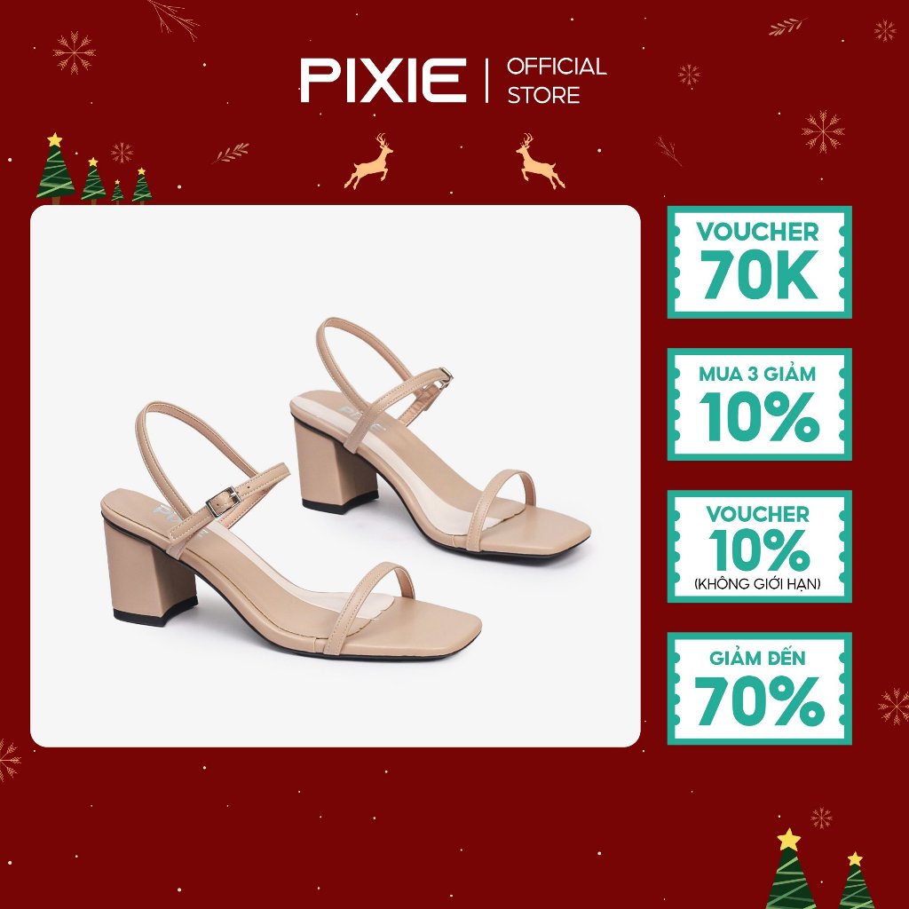 Giày Sandal Cao Gót 5cm Quai Mảnh E236 Pixie