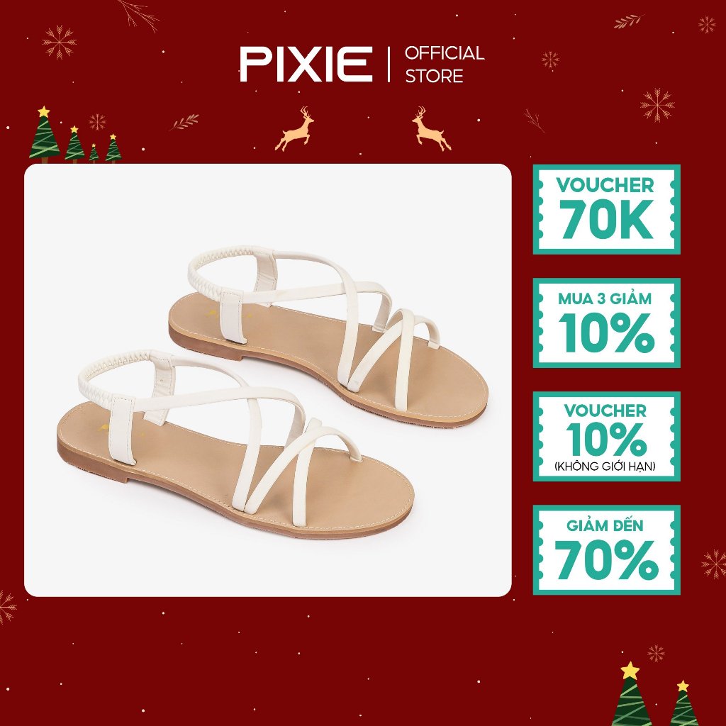 Giày Sandal Bệt Quai Chéo Hậu Thun E233 Pixie