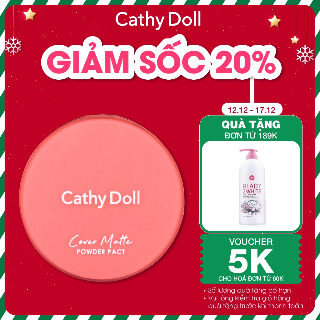 Phấn Nền Mịn Lì Cathy Doll Cover Matte Powder Pact Spf 30 Pa +++ 12g