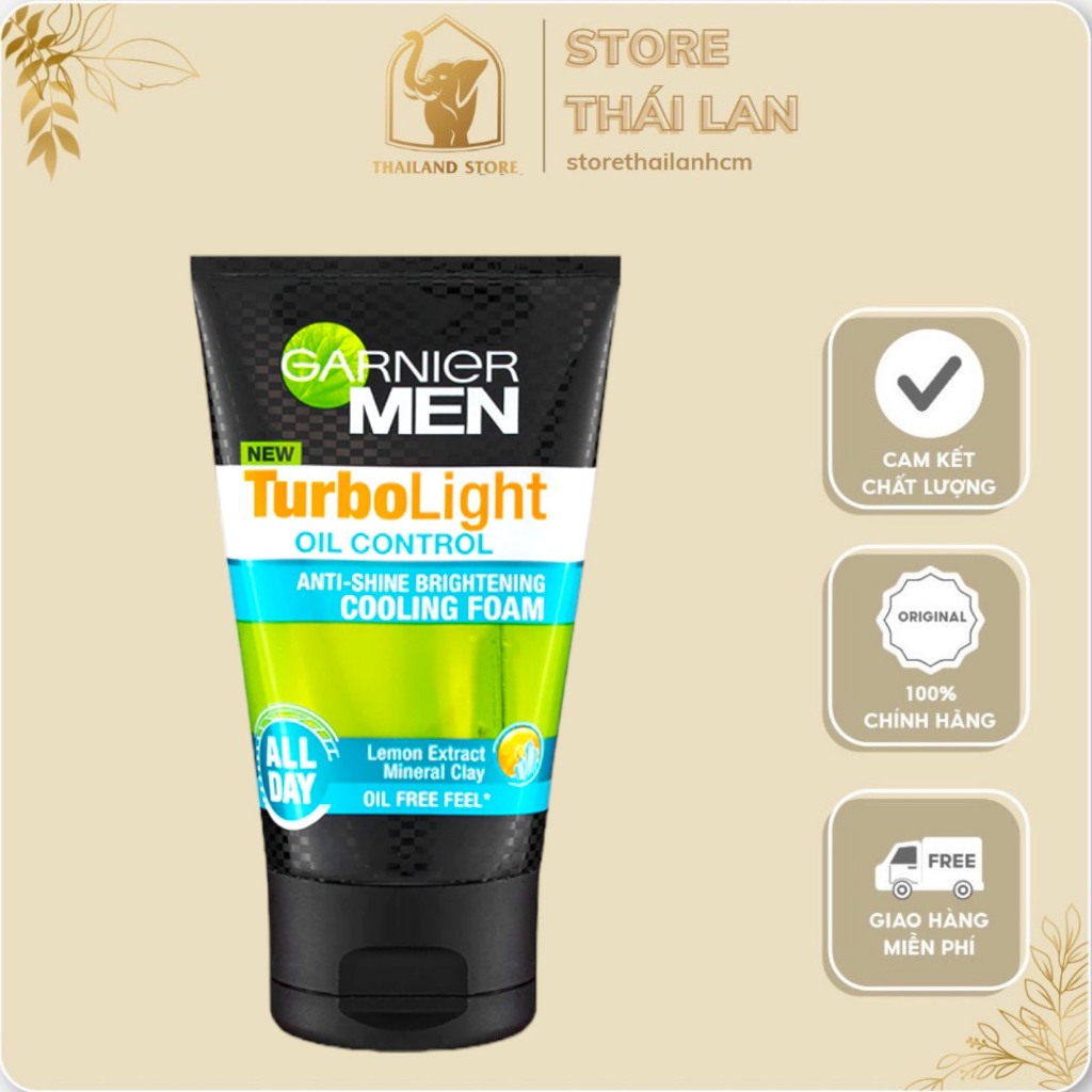 Sữa rửa mặt Garnier Men Turbo Light Oil Control 3in1 Charcoal 100g