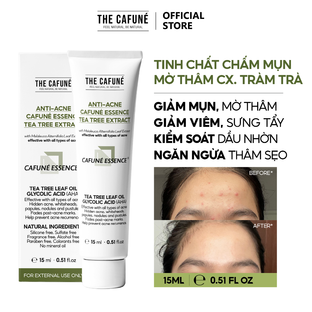 Combo Dành Cho Da Mụn Gel Chấm Mụn, Sữa Rửa Mặt The Cafuné Dành Cho Da Mụn Giúp Giảm Mụn Mờ Thâm 120gram