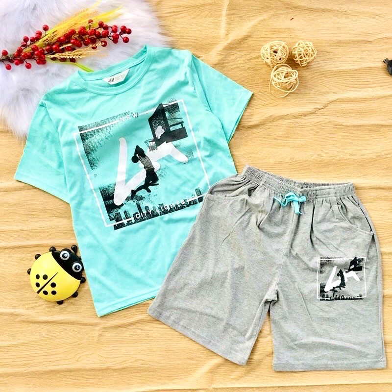 🚗 Bộ cotton H&M hàng xuất bé trai 20-60kg