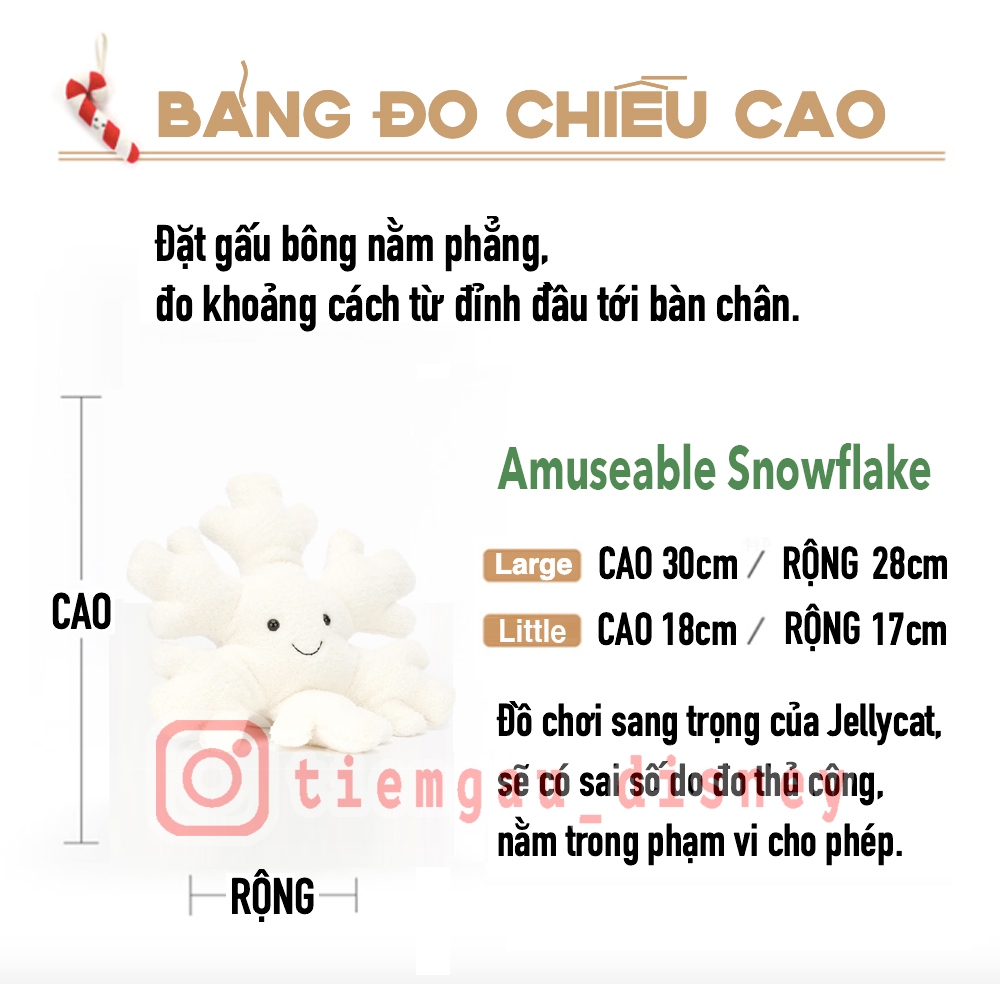 Gấu Bông Jellycat Bông Hoa Tuyết Trang Trí Giáng Sinh 2023 - Jellycat Amuseable Snowflake for Christmas 2023
