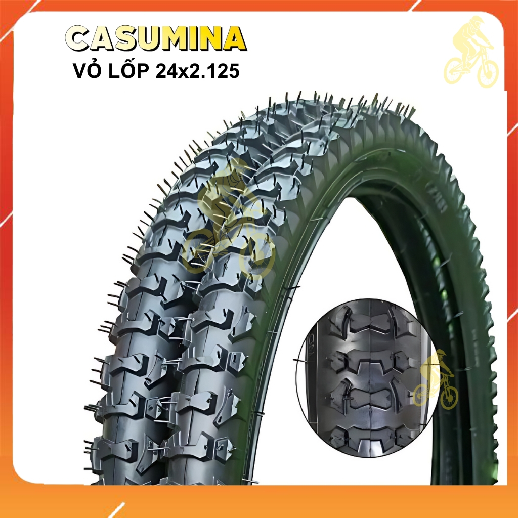 Vỏ Lốp, Săm Ruột Xe Đạp Leo Núi 24x1.95  Gai Lớn CASUMINA