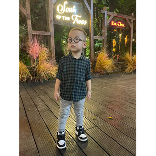 Áo sơ mi kẻ, sơ mi bò cho bé HM auth size 4m - 4y