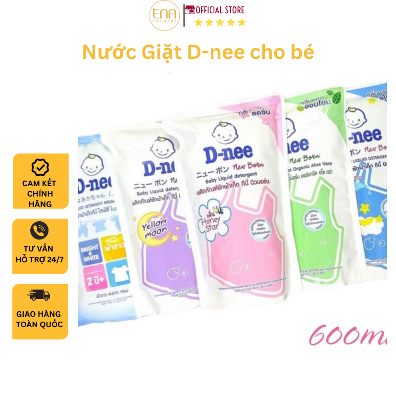 Nước Giặt Xả Dnee chính hãng Thái Lan siêu an toàn cho bé sơ sinh túi 600ml