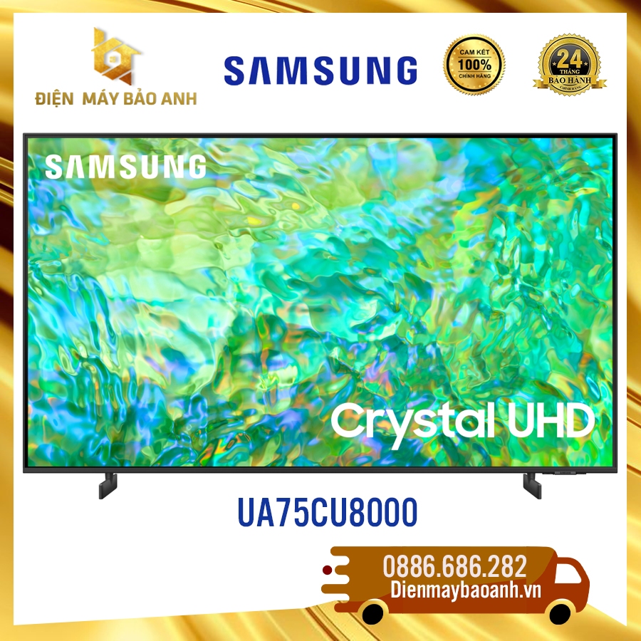 Tivi Samsung 75 inch UA75CU8000 75CU8000 4K 2023, Bảo hành chính hãng 24 tháng