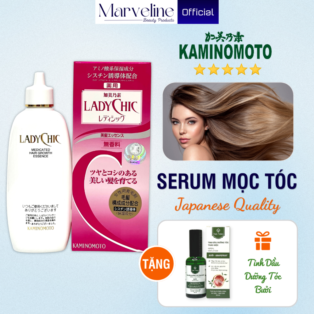 [Công nghệ mới] Serum kích thích mọc tóc Kaminomoto Ladychic Nhật Bản dành cho nữ