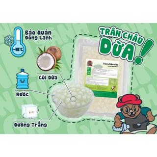 Thạch nhân dừa đông lạnh - thạch củ năng đông lạnh làm trà sen vàng, gói 500g