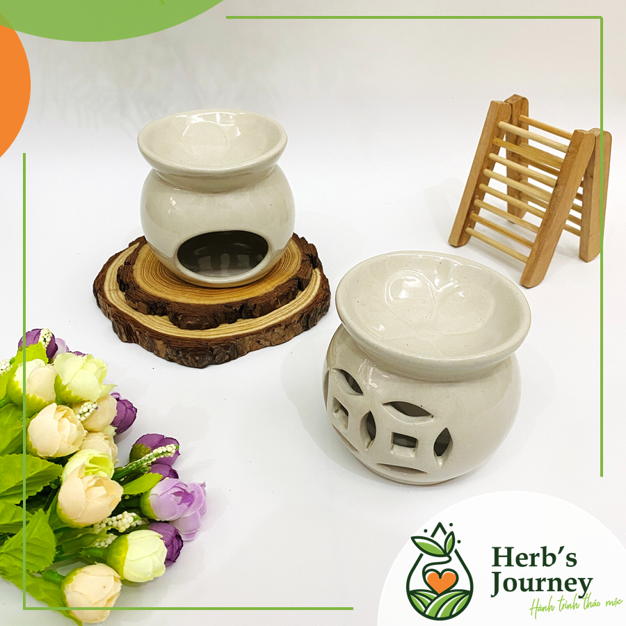 Đèn xông tinh dầu gốm sứ Bát Tràng - Đèn đốt nến mini decor