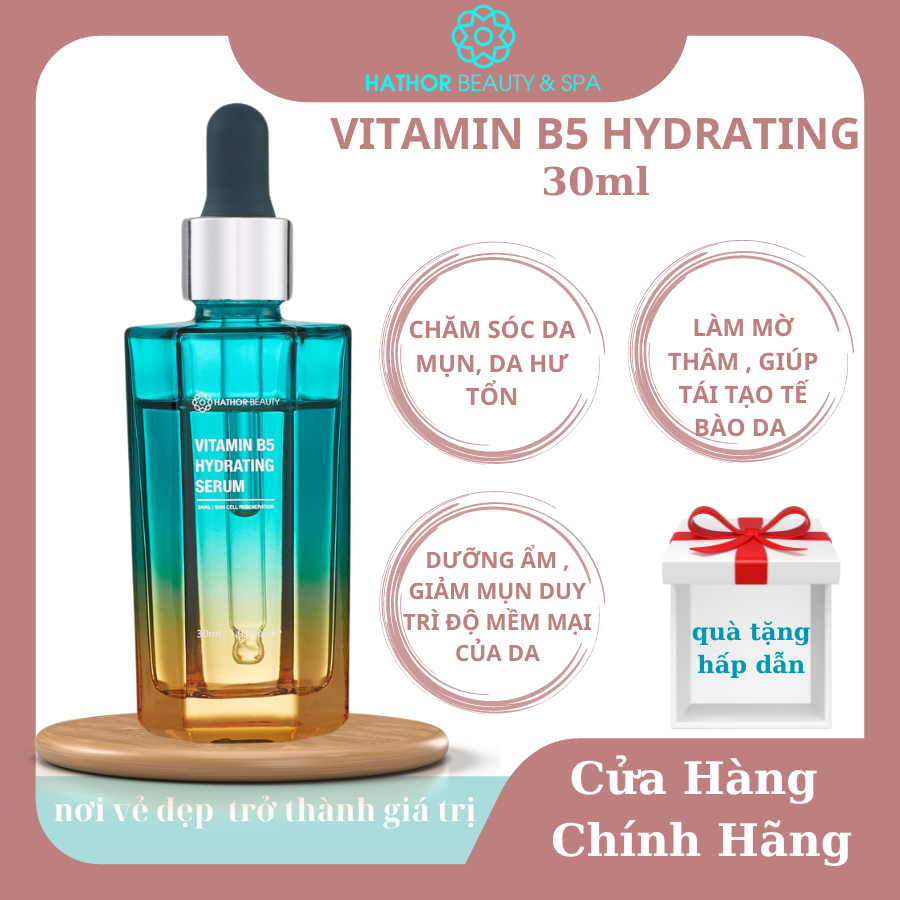 Serum HA B5 Hathor beauty dưỡng ẩm cấp ẩm phục hồi làm dịu da 30ml -Tặng 220 Miếng Tẩy Trang