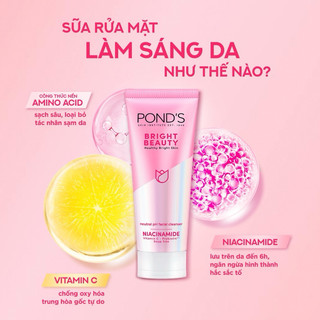 Sữa rửa mặt Trắng hồng rạng rỡ Pond's Bright Beauty 50g / 100g
