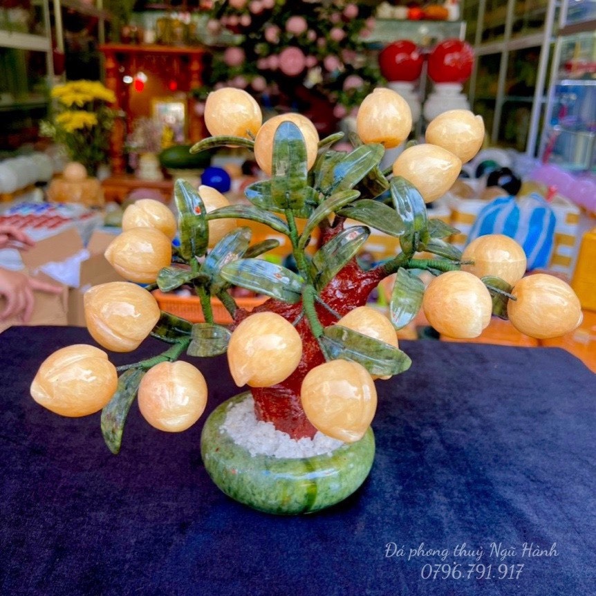 Cây đào đá ngọc hoàng long & đá thach anh hồng đế tròn siêu đẹp - hàng đẹp kiểm định