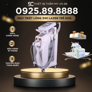 Máy opt 3 tay cầm hifu nâng cơ - cầm triệt lông vĩnh viễn - laser xóa xăm | hàng chính hãng
