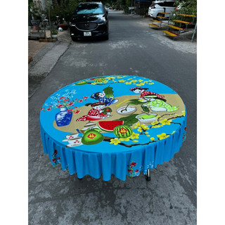 Khăn trải bàn tròn ngày tết 5 màu