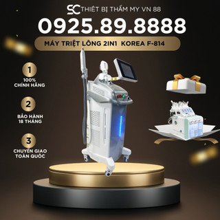 Máy triệt lông laser xóa xăm korea f-814 2in1 | hàng chính hãng