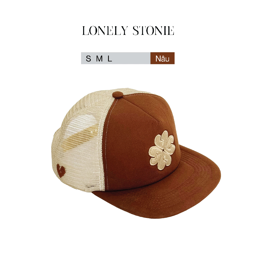 Mũ Snapback Flower Nâu - Phối Lưới, Chất Liệu Cotton Đã Xử Lý Wash, Dễ phối đồ