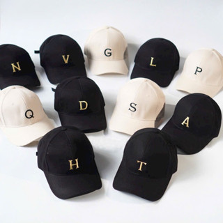 Mũ lưỡi trai thêu chữ Cái | Nón kết thêu chữ A, B, V, R, S, N, W chất nhung tăm Hàn Quốc Unisex Nam Nữ