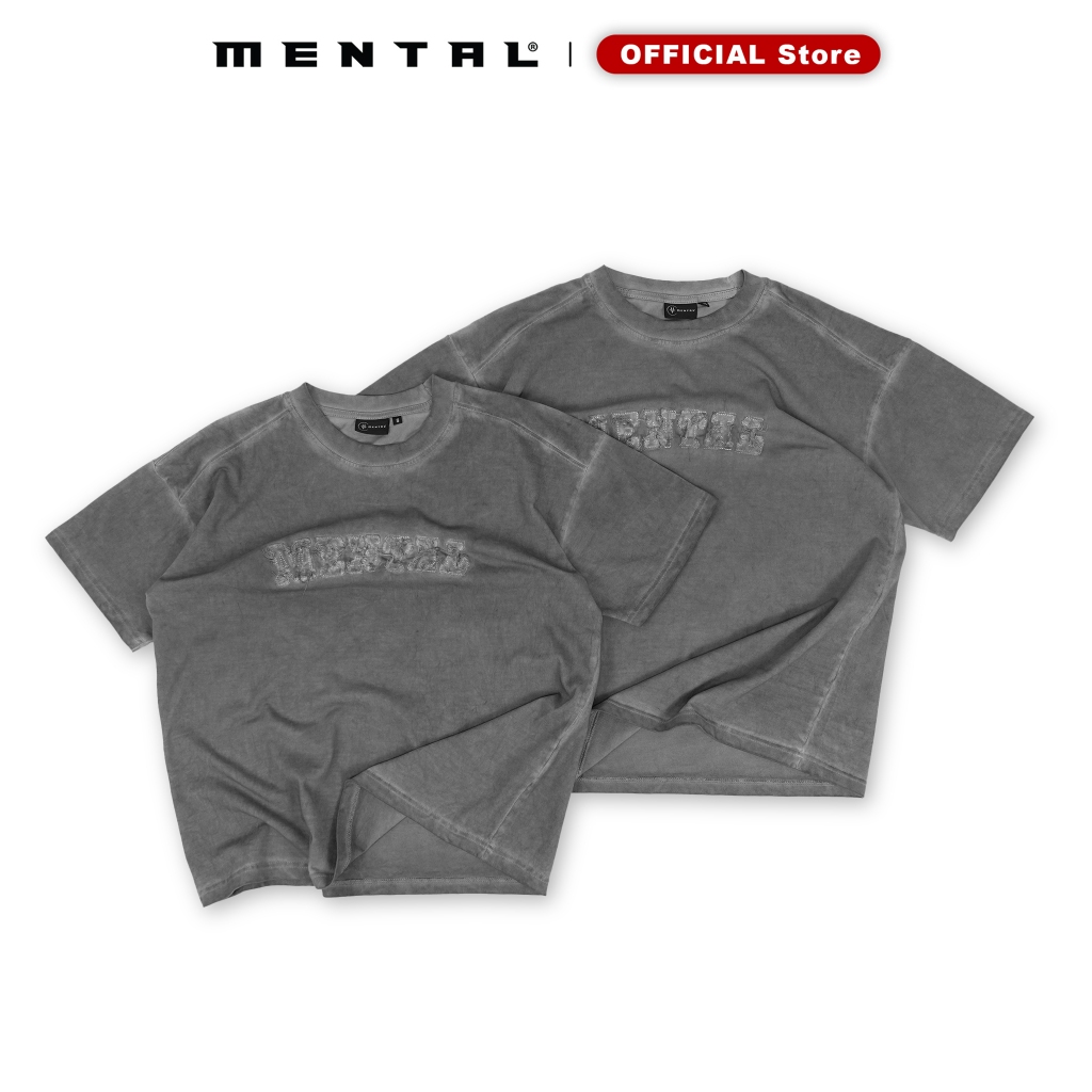 Áo Thun Nam Nữ MENTAL DESTROYED WASHED GREY T-SHIRT ®