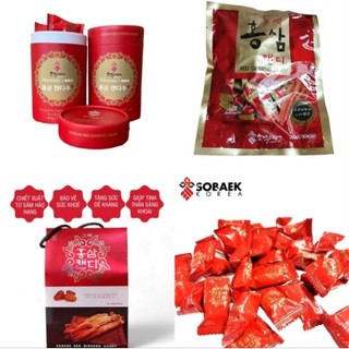 Kẹo Hồng Sâm Nhập Khẩu Hàn Quốc SOBAEK 200g/HỘP GIẤY - KẸO SÂM CAO CẤP