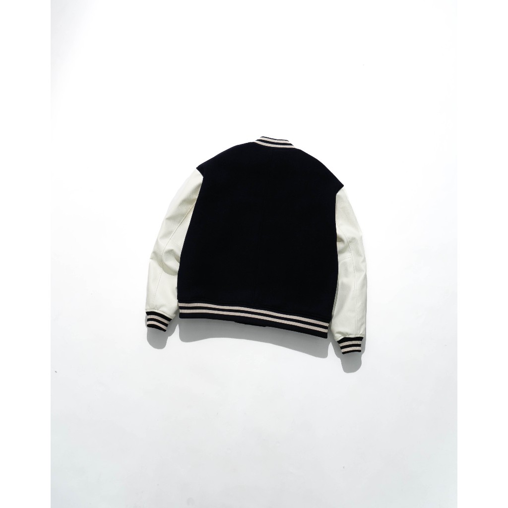 ÁO KHOÁC VARSITY CODE:GRA.PHY LEATHER COLOR MATCHING WOOL