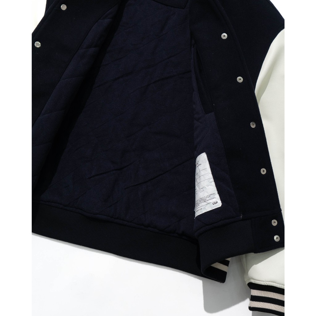 ÁO KHOÁC VARSITY CODE:GRA.PHY LEATHER COLOR MATCHING WOOL