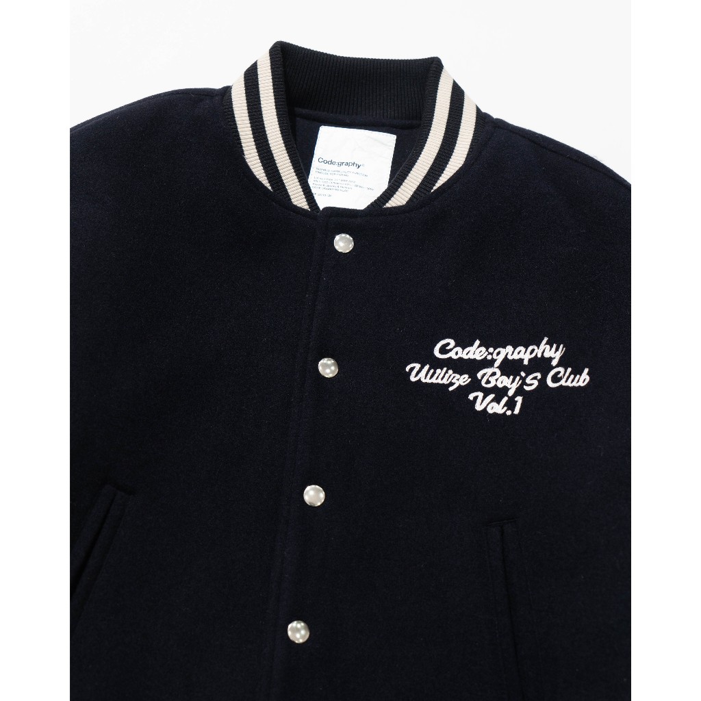 ÁO KHOÁC VARSITY CODE:GRA.PHY LEATHER COLOR MATCHING WOOL