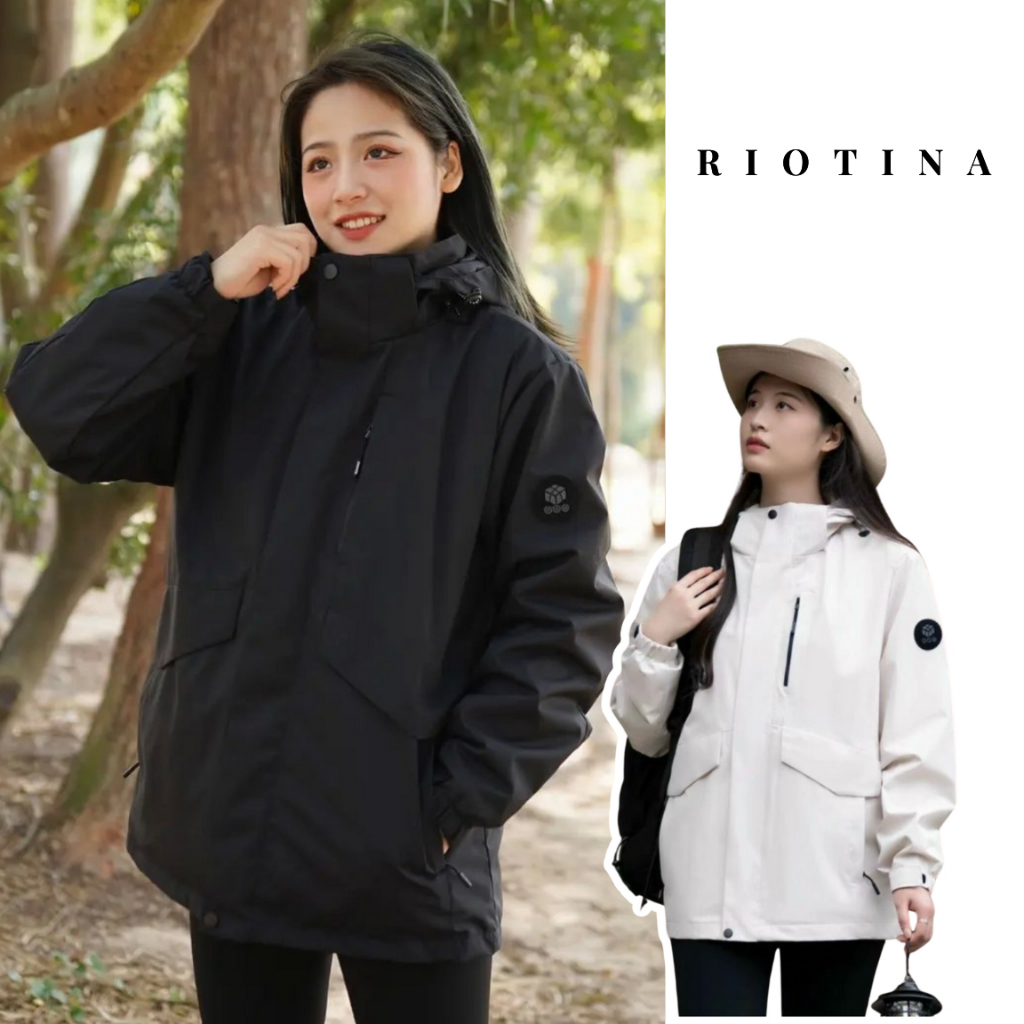 Áo khoác gió nam nữ RIOTINA chất gió tráng bạc chống nước cản gió siêu ấm chống tia UV hiệu quả G001