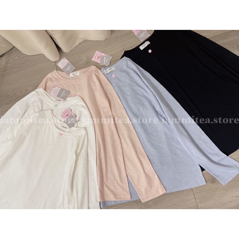 Candy top- áo thun tay dài đính hoa nhà Iammitea