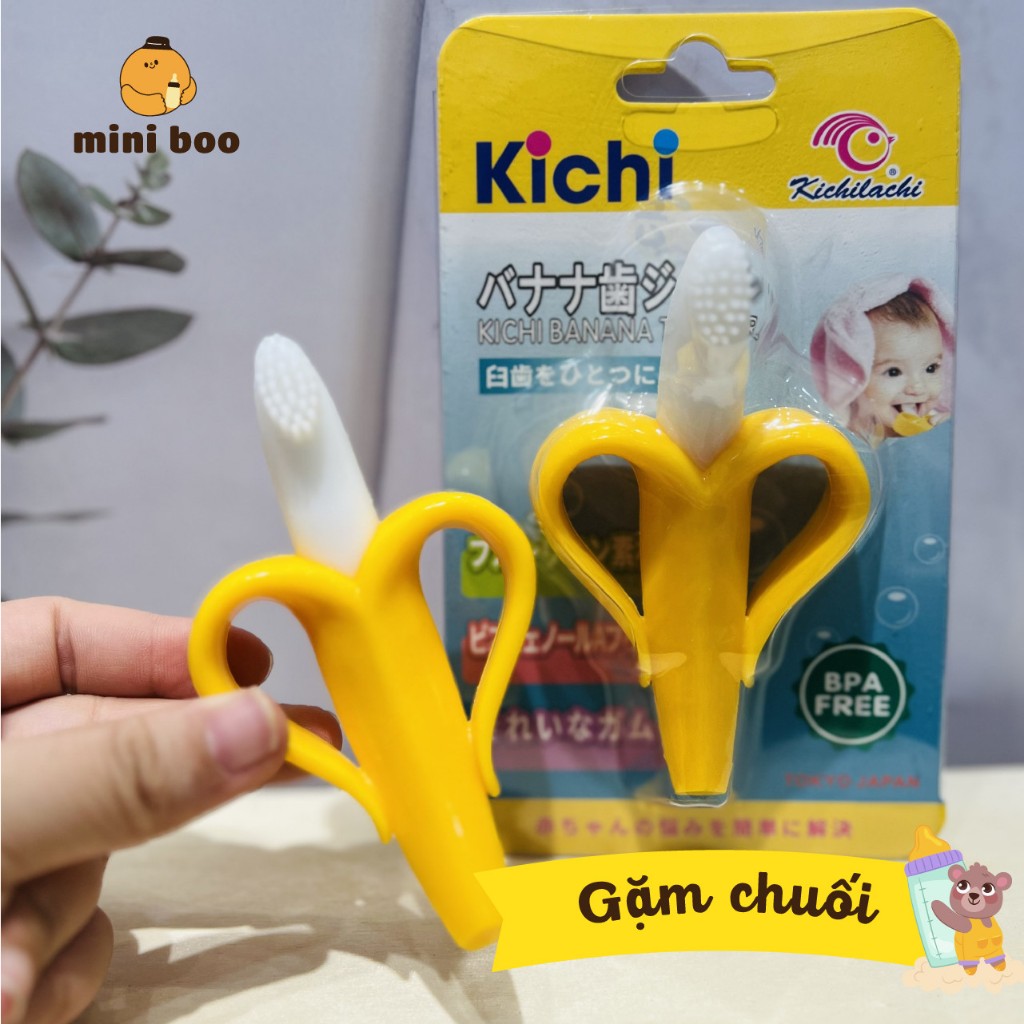 Gặm Nướu Silicon Kichilachi Hình Hươu Và Chuối Mềm Mại, An Toàn Cho Bé Dùng Trong Thời Kỳ Mọc Răng - MINIBOO