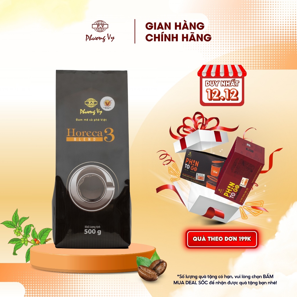 Cà Phê Rang Xay Horeca Blend Số 3 500g đậm đà, sánh nước, Gu Truyền Thống Phương Vy Coffee