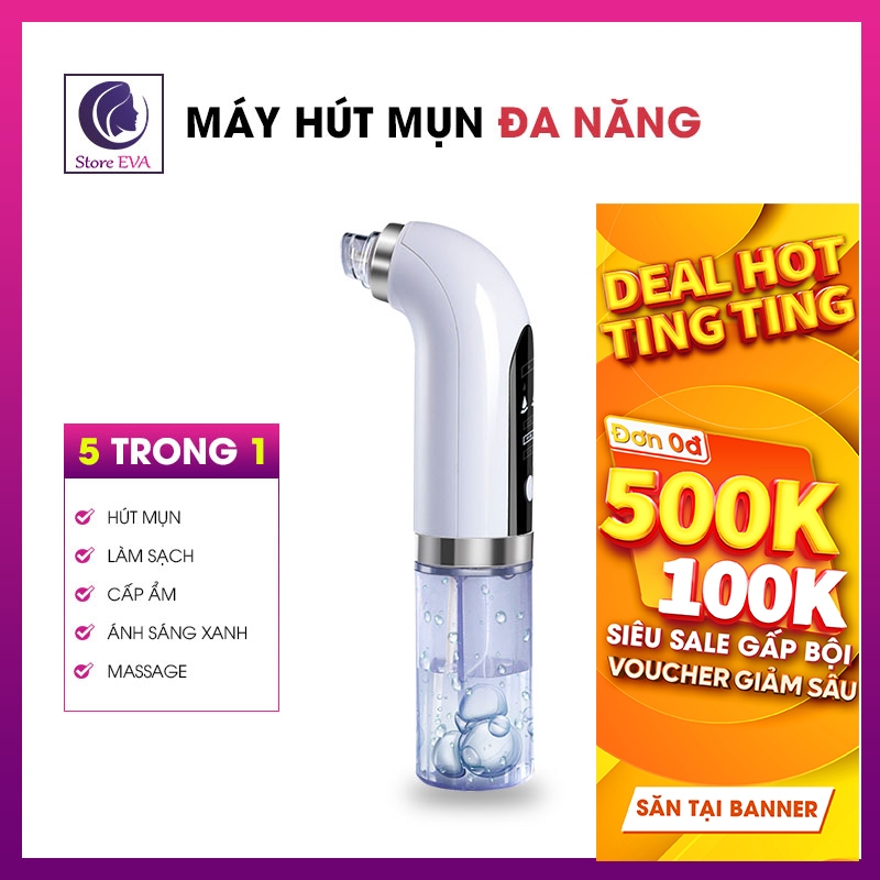 Máy Hút Mụn Máy Hút Mụn Đầu Đen, Làm Sạch Lỗ Chân Lông, Phun Oxi Dưỡng Ẩm Bảo Hành [6 Tháng]