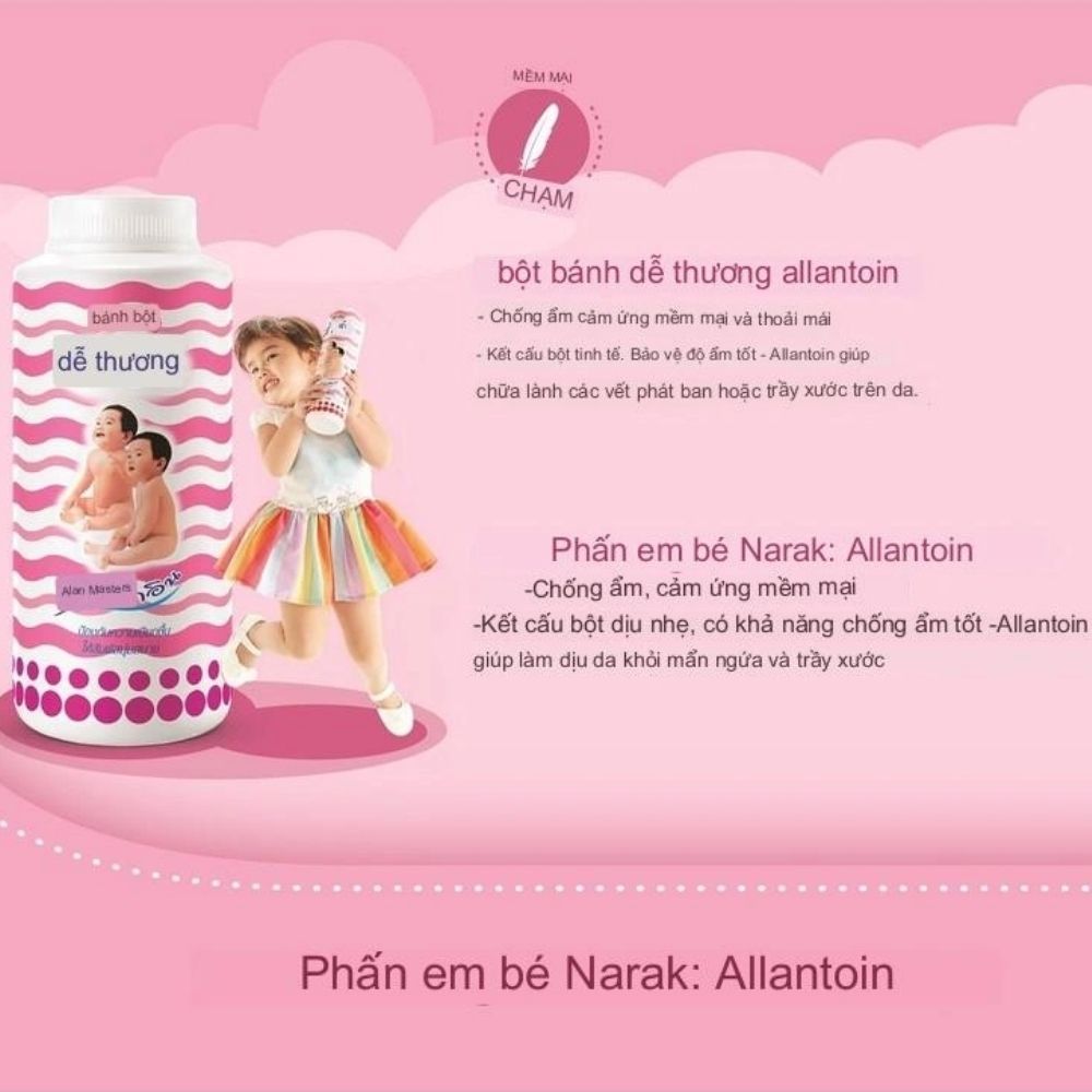 Phấn Rôm Narak Thái Lan 25g Bôi Trước Wax Giảm Đau Hút Ẩm Và Dầu Nhờn Giúp Da Khô Thông Thoáng Dịu Nhẹ An Toàn Cho Da