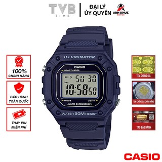 Đồng hồ nam dây nhựa casio chính hãng w-218h-2avdf