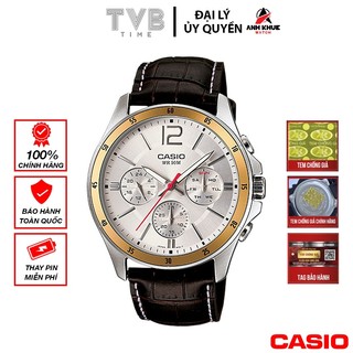 Đồng hồ nam dây da casio chính hãng mtp-1374l-7avdf