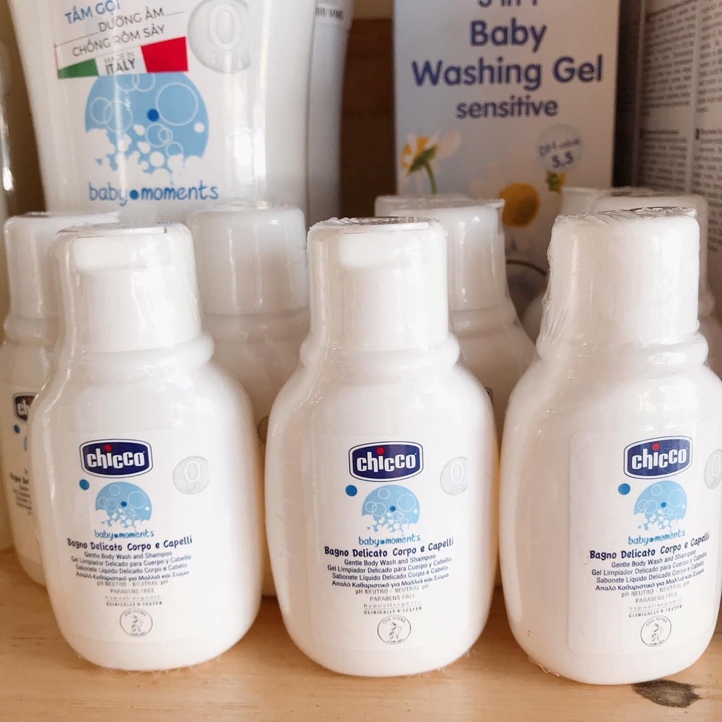 Sữa tắm gội chiết xuất Yến mạch 0M+ Chicco chai du lịch 50ml cho bé - Hàng chính hãng