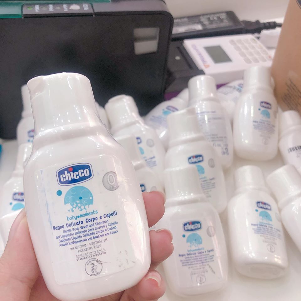 Sữa tắm gội chiết xuất Yến mạch 0M+ Chicco chai du lịch 50ml cho bé - Hàng chính hãng